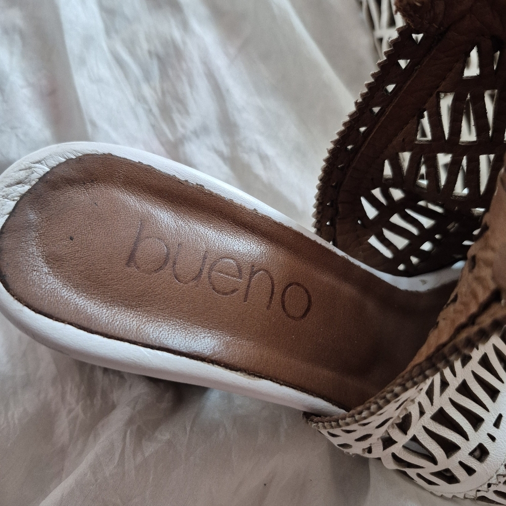 Bueno Leather Candice Sandals With Stacked Heel Size 39 Or 8.5 - Picture 6 of 8